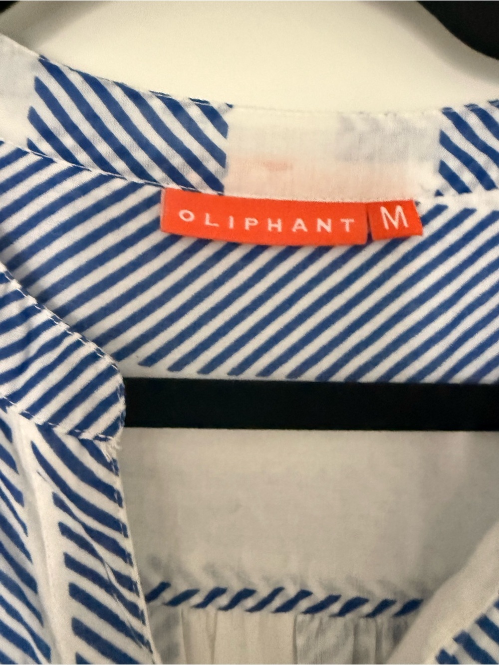Oliphant Blue and White Roll Sleeve Dress - Picture 5 of 8